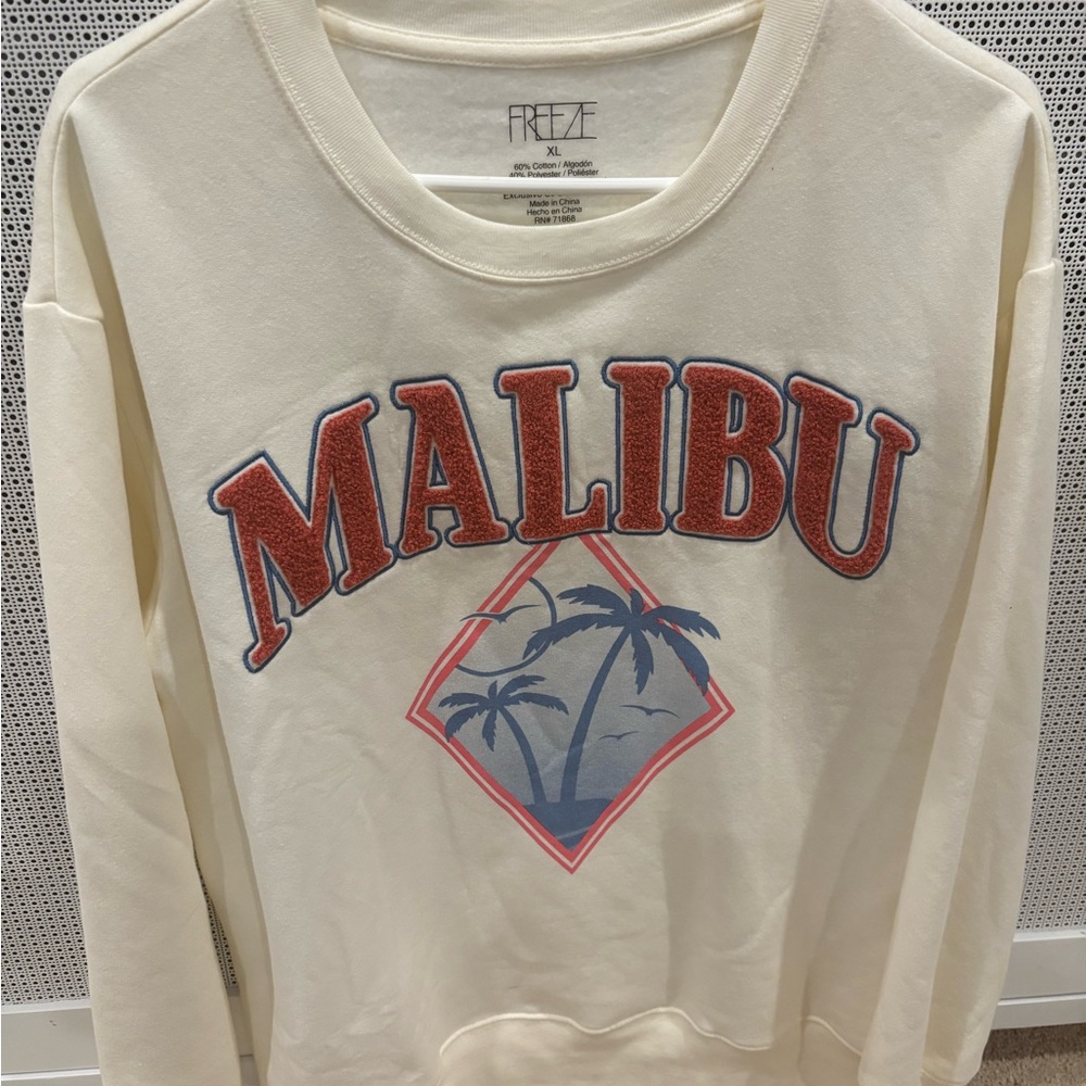 Freeze White Graphic Malibu Sweatshirt